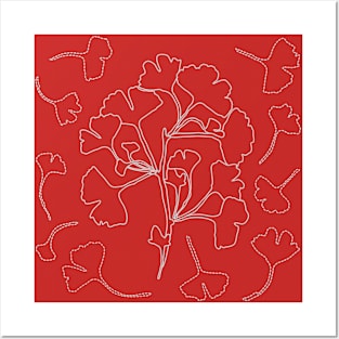 Ginkgo in red Posters and Art